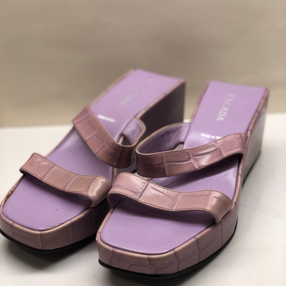 Vintage New Escada Women's Strappy High Sandals Lilac Size 36